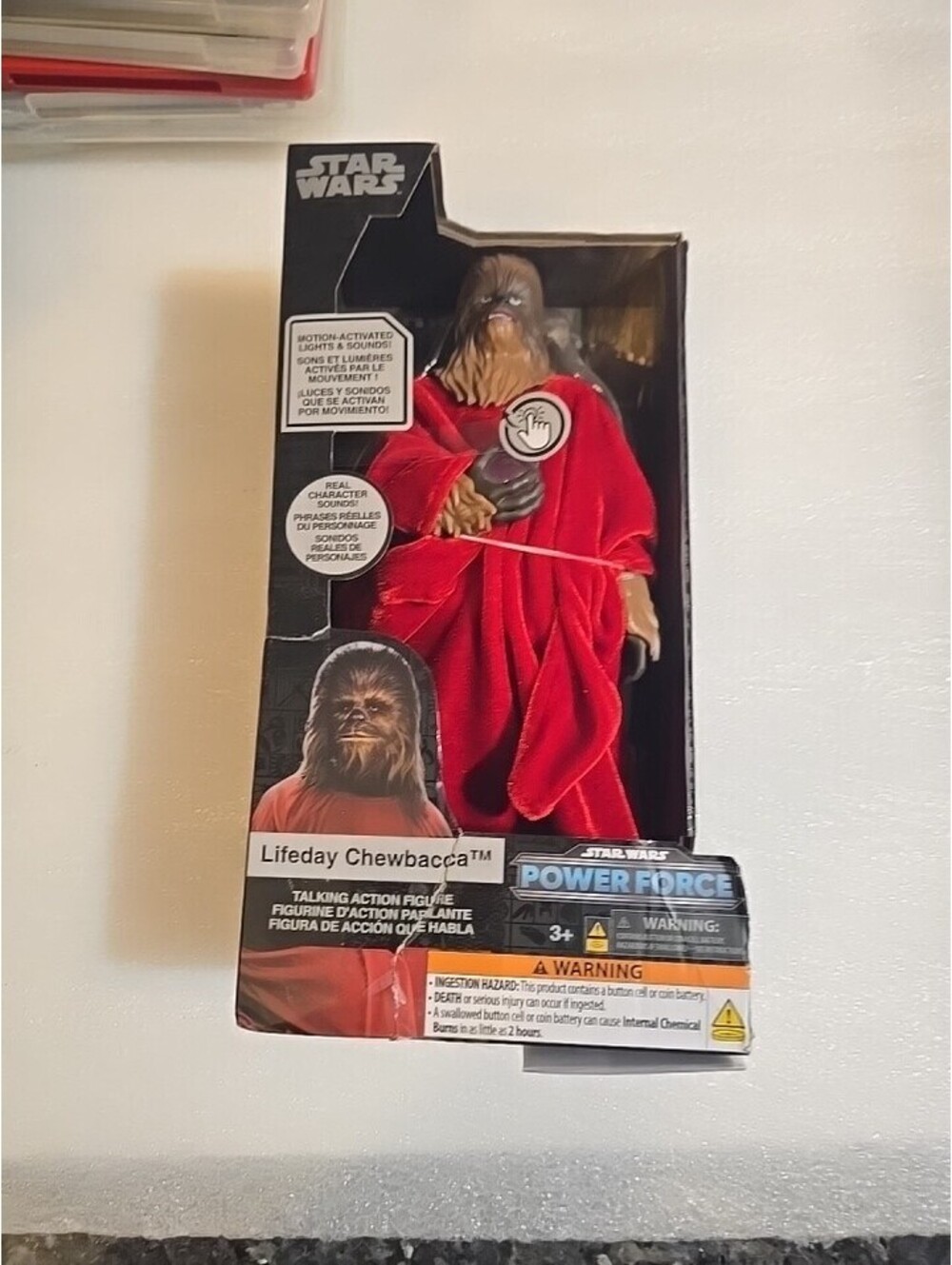 Disney Parks Star Wars Lifeday Chewbacca Power Force Talking Action Figure NIB